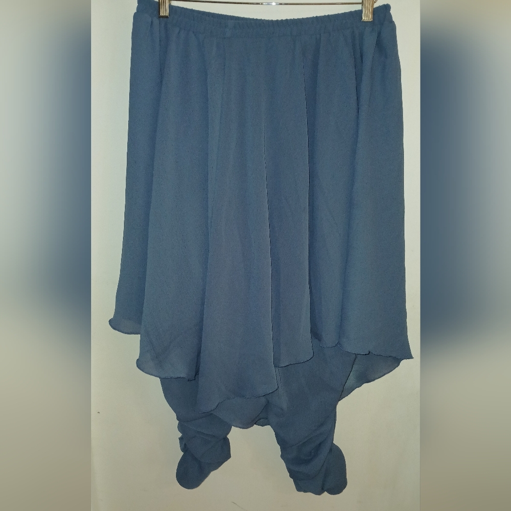 Elegant Blue Chiffon Skirt with leggings Bohemian Beach Festival Summer